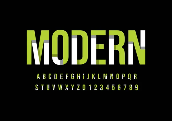 Modern Font Alphabet Template Colorful Vector Illustration — Stock Vector