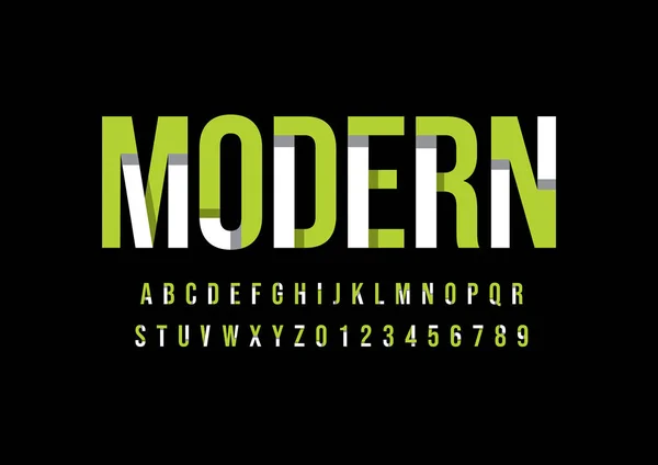 Modern yazı tipi ve alfabesi şablonu. Renkli vektör çizim 