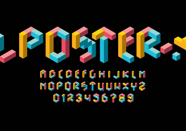 Αφίσα Πρότυπο Γραμματοσειρά Και Αλφάβητο Σχεδίασης Πολύχρωμο Διάνυσμα Εικονογράφηση Στυλιζαρισμένη — Διανυσματικό Αρχείο