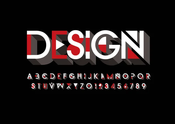 Πρότυπο Σχεδίασης Γραμματοσειρά Και Αλφάβητο Πολύχρωμο Διάνυσμα Εικονογράφηση Στυλιζαρισμένη Γραμματοσειρά — Διανυσματικό Αρχείο