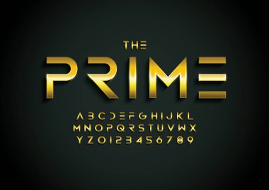 Ana yazı tipi ve alfabesi şablonu. Renkli vektör çizim stilize modern yazı tipi 