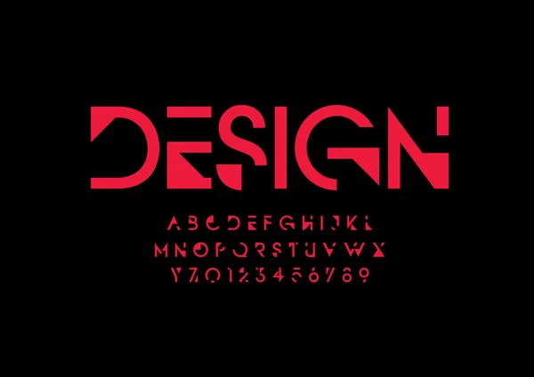 デザイン フォント アルファベット テンプレートです 様式化されたモダンなフォントのカラフルなベクトル イラスト — ストックベクタ