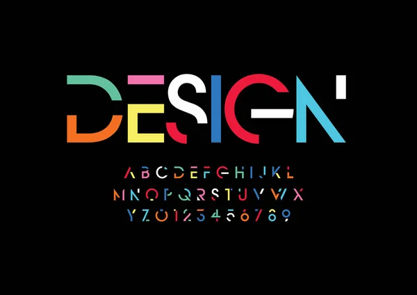 Design Font Alphabet Template Colorful Vector Illustration Stylized Modern Font — Stock Vector