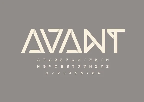 Avant yazı tipi ve alfabesi şablonu. Renkli vektör çizim stilize modern yazı tipi 