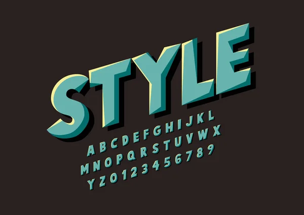 Modèle Police Style Alphabet Illustration Vectorielle Colorée Polices Modernes Stylisées — Image vectorielle