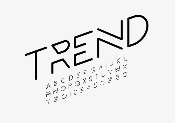 Trend Design Fonte Modelo Alfabeto Ilustração Vetorial Colorida Fonte Moderna — Vetor de Stock