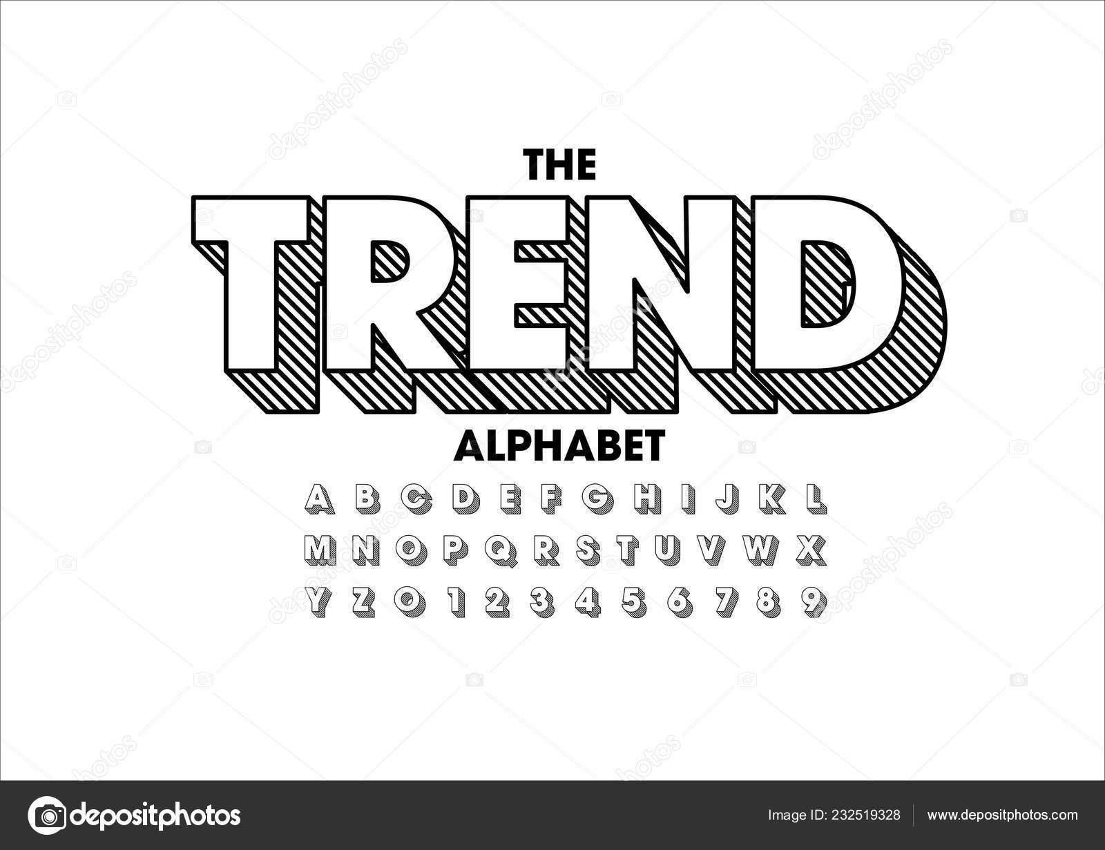 Black White Alphabet Template Simple Style Stock Vector Image by