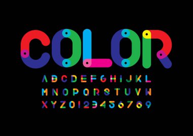 Renkli alfabesi şablonu, basit tarzı.