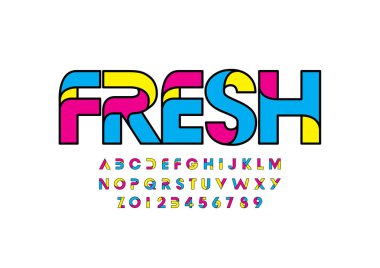 Renkli alfabesi şablonu, basit tarzı.