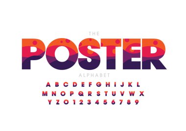 Renkli alfabesi şablonu, basit tarzı.