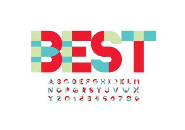 Renkli alfabesi şablonu, basit tarzı.