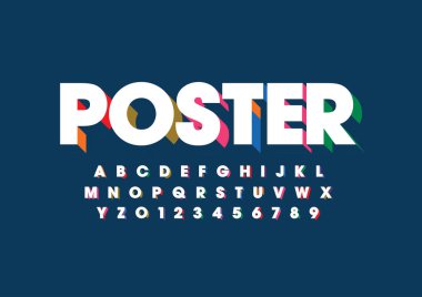 Renkli alfabesi şablonu, basit tarzı.