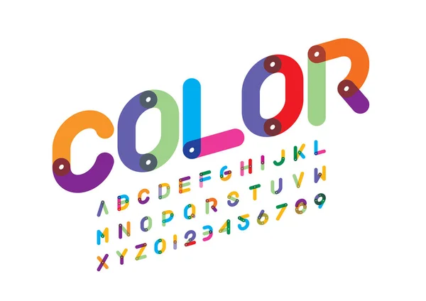 Modèle Alphabet Coloré Style Simple — Image vectorielle