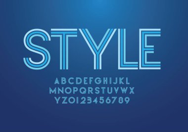 Tek renkli renkli alfabesi şablonu, basit tarzı.