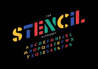 Renkli alfabesi şablonu, basit tarzı.