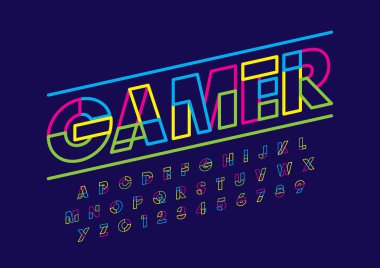 Renkli alfabesi şablonu, basit tarzı.