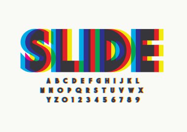 Renkli alfabesi şablonu, basit tarzı.