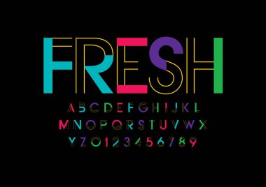 Renkli alfabesi şablonu, basit tarzı.