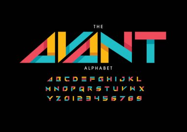 Renkli alfabesi şablonu, basit tarzı.