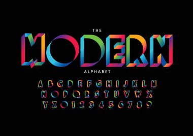 Renkli alfabesi şablonu, basit tarzı.