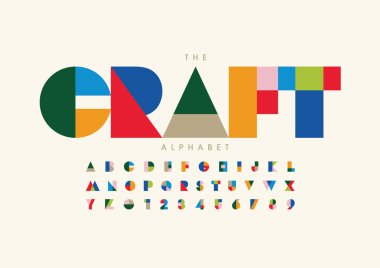 Renkli alfabesi şablonu, basit tarzı.