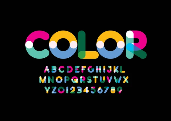 Colored Alphabet Template Simple Style — Stock Vector