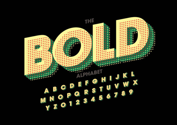 Colored alphabet template, simple style.