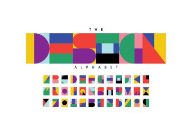 Renkli alfabesi şablonu, basit tarzı.