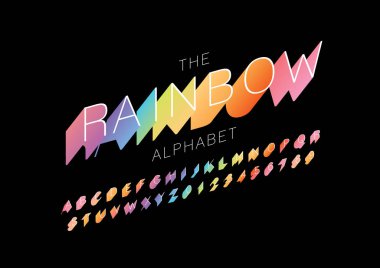 Biçimlendirilmiş modern yazı tipi ve alfabenin vektörü