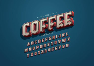 Biçimlendirilmiş modern yazı tipi ve alfabenin vektörü