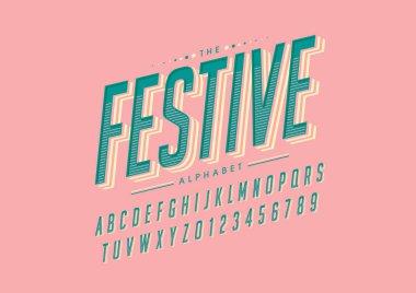 Biçimlendirilmiş modern yazı tipi ve alfabenin vektörü