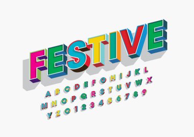 Biçimlendirilmiş modern yazı tipi ve alfabenin vektörü