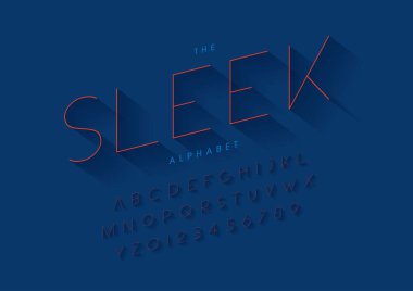 Biçimlendirilmiş modern yazı tipi ve alfabenin vektörü