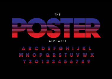 Renkli yazı tipi ve alfabesinin vektörü