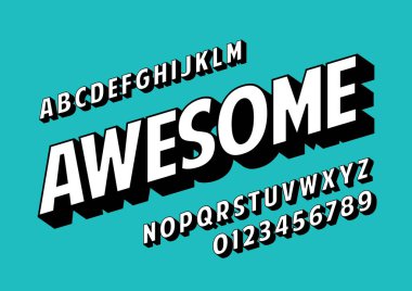 Biçimlendirilmiş modern yazı tipi ve alfabenin vektörü