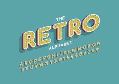 Eski veya eski biçimlendirilmiş yazı tipi ve alfabenin vektörü 