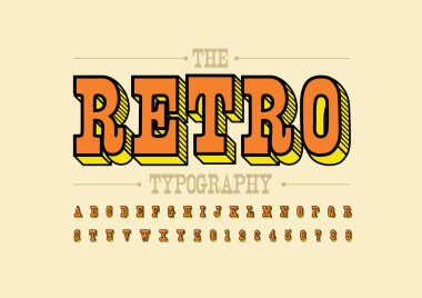 Eski veya eski biçimlendirilmiş yazı tipi ve alfabenin vektörü 