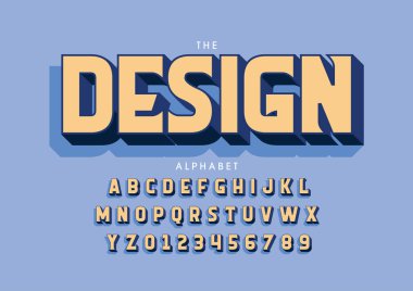 Biçimlendirilmiş modern yazı tipi ve alfabenin vektörü