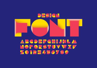 Biçimlendirilmiş modern yazı tipi ve alfabenin vektörü