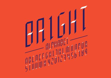 Biçimlendirilmiş modern yazı tipi ve alfabenin vektörü