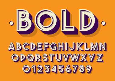 Biçimlendirilmiş modern yazı tipi ve alfabenin vektörü