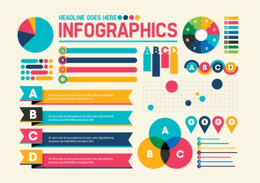 Modern dairesel bilgi-grafik ögesi ve düzeninin vektörü
