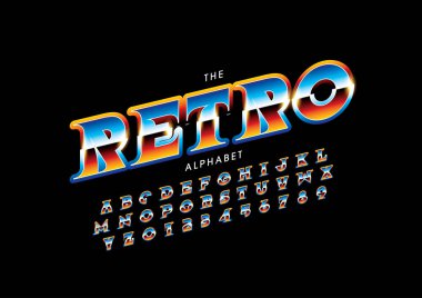 Biçimlendirilmiş modern yazı tipi ve alfabenin vektörü