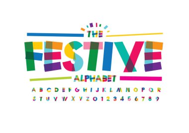 Biçimlendirilmiş modern yazı tipi ve alfabenin vektörü