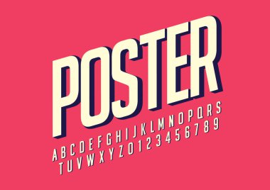 Biçimlendirilmiş modern yazı tipi ve alfabenin vektörü