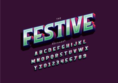 Biçimlendirilmiş modern yazı tipi ve alfabenin vektörü