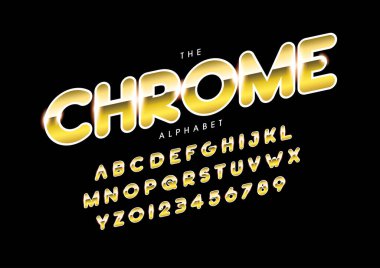 Biçimlendirilmiş modern yazı tipi ve alfabenin vektörü