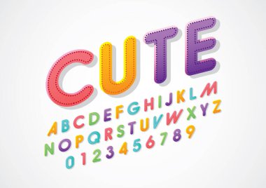 Biçimlendirilmiş modern yazı tipi ve alfabenin vektörü