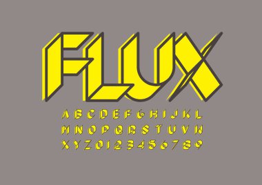 Biçimlendirilmiş modern yazı tipi ve alfabenin vektörü