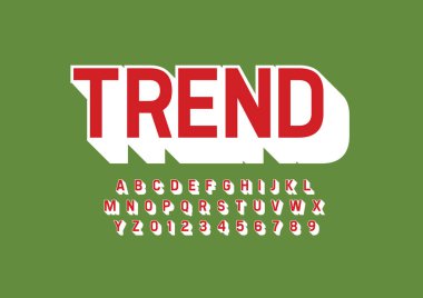 Biçimlendirilmiş modern yazı tipi ve alfabenin vektörü